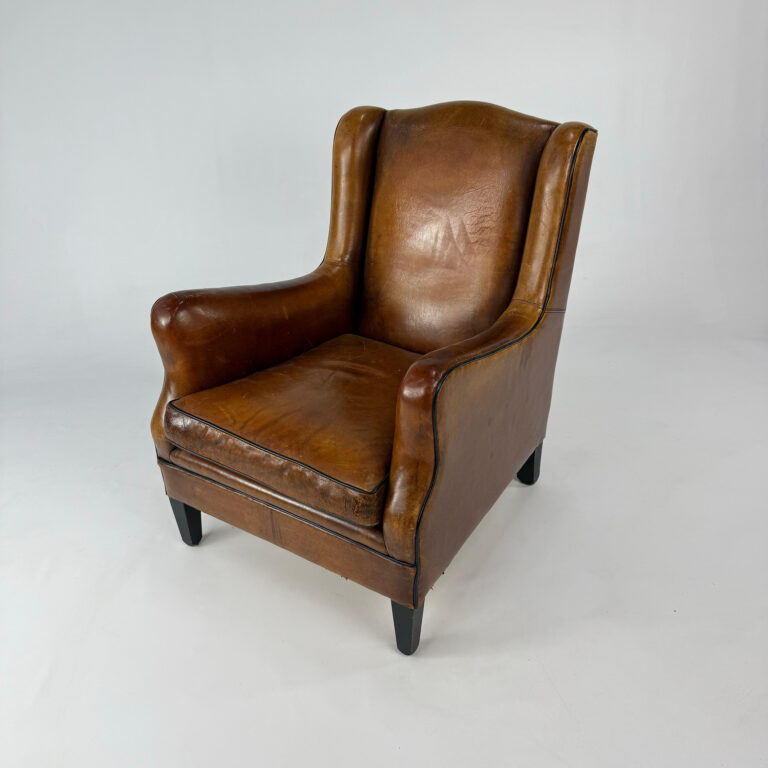 Vintage Sheep Leather Club Chair, 1970s