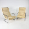 Set of 2 Cantilever Woven Lounge Chairs, 1980s