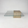 Vintage Italian Marble and Glass Coffee Table, 1970s