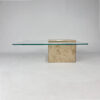 Vintage Italian Marble and Glass Coffee Table, 1970s