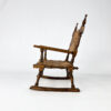 French Antique Oak and Rush Rocking Chair, 1900s