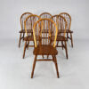 Set of 6 Scandinavian Pine Wingback Chairs, 1970s