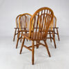 Set of 6 Scandinavian Pine Wingback Chairs, 1970s