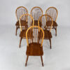 Set of 6 Scandinavian Pine Wingback Chairs, 1970s