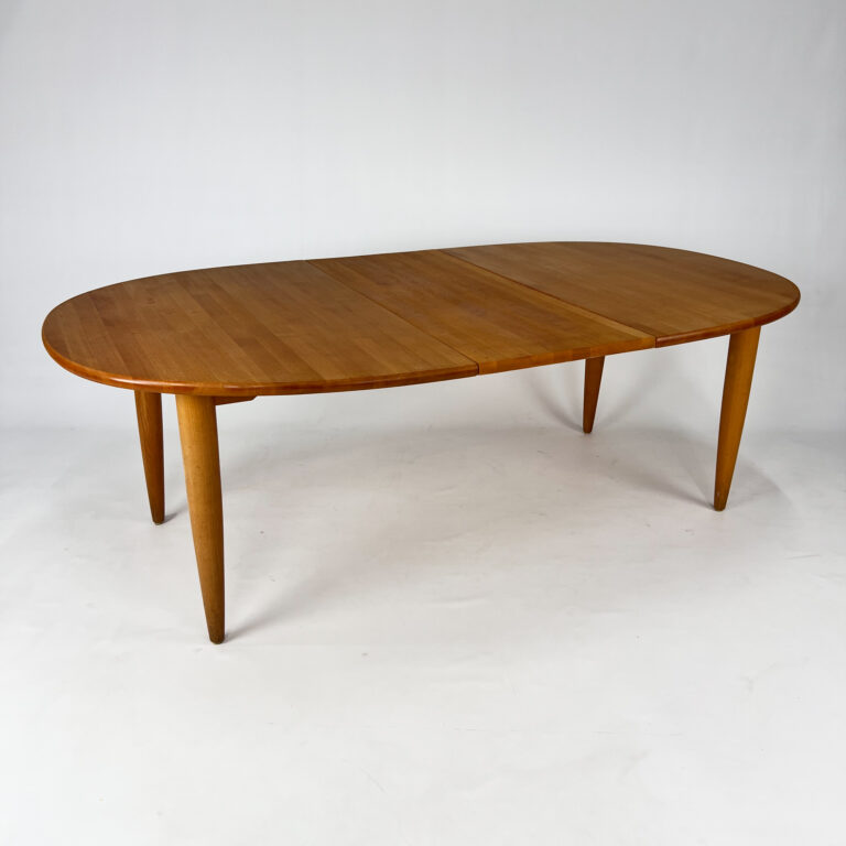 Large Danish Extandable Elm Dining Table, 1990s