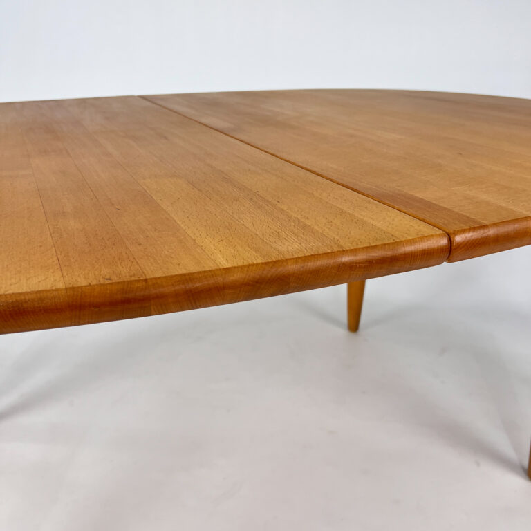 Large Danish Extandable Elm Dining Table, 1990s