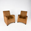 Set of 2 Wittmann ‘Duke’ Suède armchairs by Hannes Wettstein, 1990s