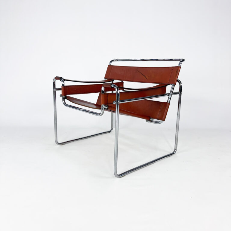 Mid Century Tubular and Leather Lounge Chair, 1970s