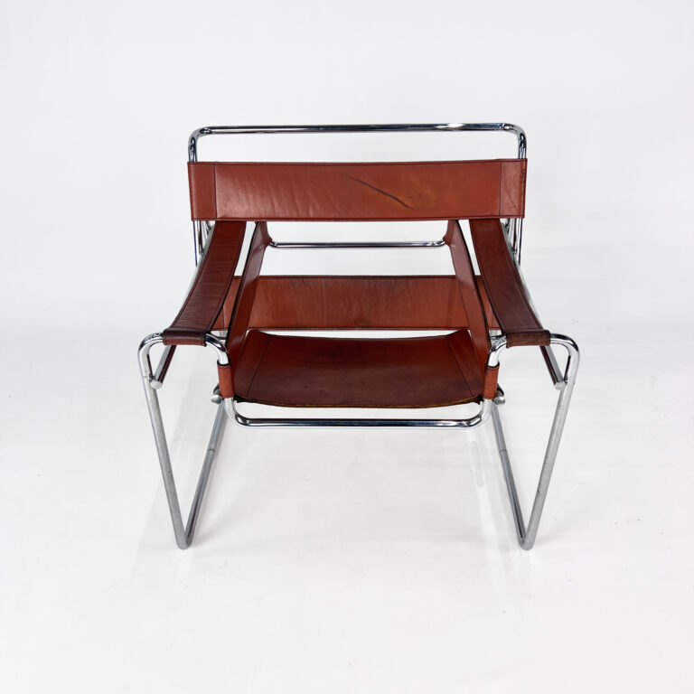 Mid Century Tubular and Leather Lounge Chair, 1970s