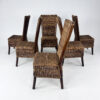 Set of 6 French Rope and Wood Dining Chairs, France, 1970s