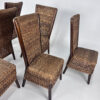 Set of 6 French Rope and Wood Dining Chairs, France, 1970s