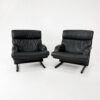 Set of Two Postmodern German Leather Lounge Chairs, 1990s