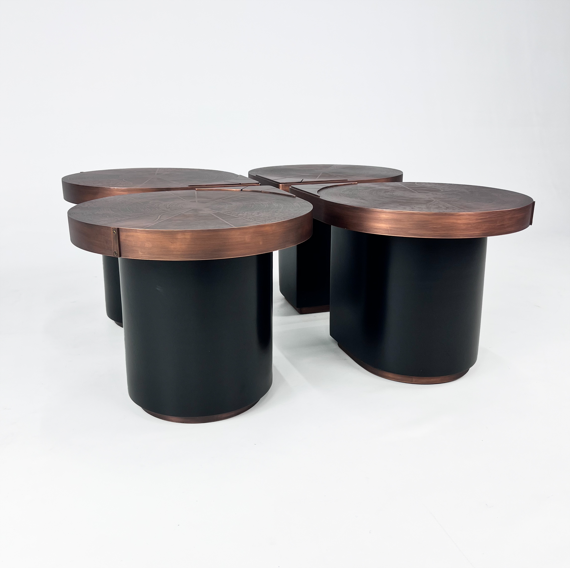 Set of 4 Felix de Boussy Teardrop Side tables for Studio Belgali