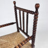 Stained Beechwood Bobbin Armchair in Jacobean Style, 1900s