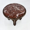 Antique Side Table with Twisted Legs and Marble Top, 1930s