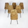 Set of 6 Wicker Dining Chairs Model 'Italia 100' by Rotanhuis Netherlands,1960s