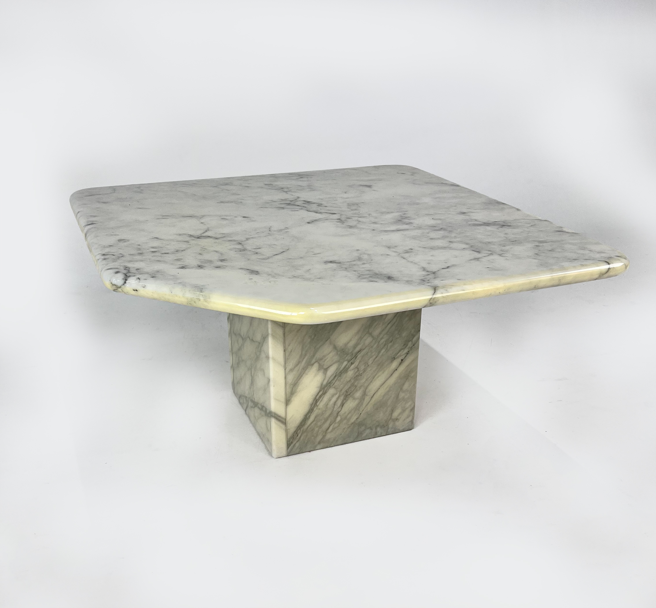 Vintage White Marble Sidetable, 1970s